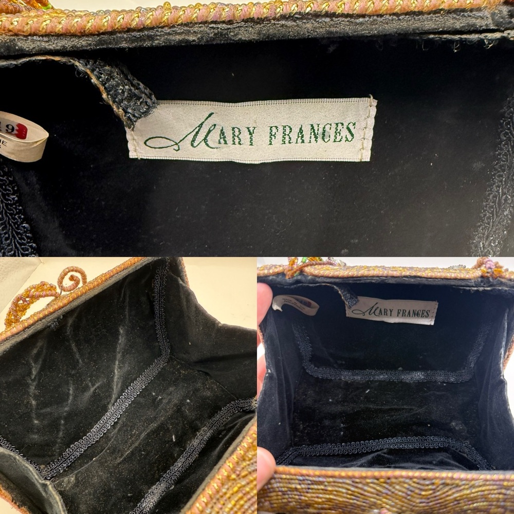 Vintage Mary Frances Embellished Floral Beaded Gems Crossbody Purse Clutch - Picture 10 of 16